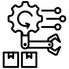 Manufacturing Execution System Outline Icon