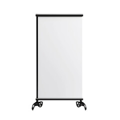 Blank Roll-Up Banner Stand with Black Base Isolated on transparent background