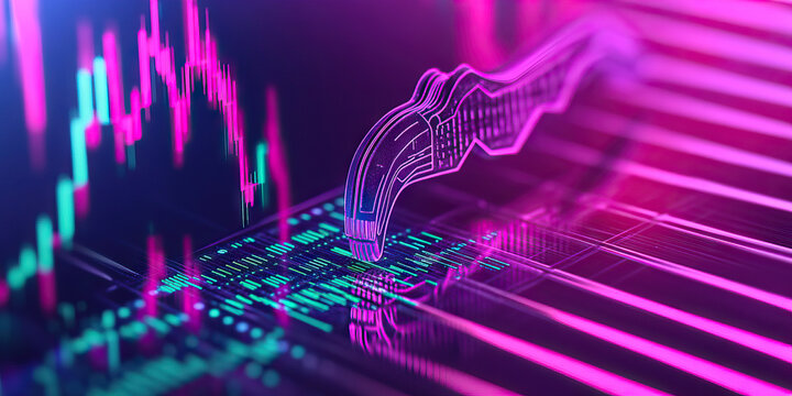 Robotic Claw Interacting with Data Visualization Interface - Powered by Adobe
