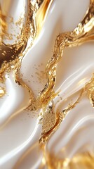 Gold Veins on White: Abstract Luxury Background - Made with Generative AI