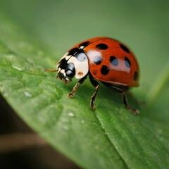 Obraz premium ladybug on leaf