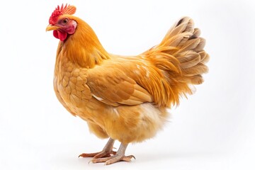 Fototapeta premium Vintage Photo of a Buff Orpington Chicken Isolated on White