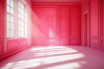 stock photo features a minimalist luxurious pink room with stylish walls and floors creating an empty yet elegant backdrop for a variety of creative uses