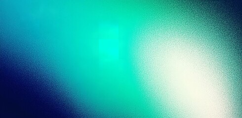 Obraz premium Teal green blue grainy color gradient background glowing noise texture cover header poster design