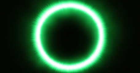 Glowing green light ring black background grainy gradient noise texture poster banner backdrop abstract design