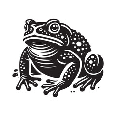 Black Color Toad silhouette design Vector Illustration, Solid White Background (6).eps