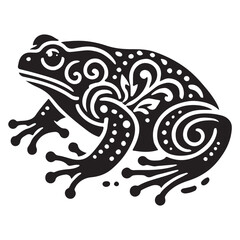 Fototapeta premium Black Color Toad silhouette design Vector Illustration, Solid White Background (7).eps