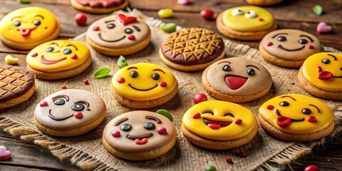 Vintage Style Photo: Adorable Emoji Cookie Collection