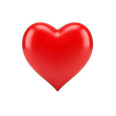 3D red heart isolated on transparent background. 3D rendering. PNG