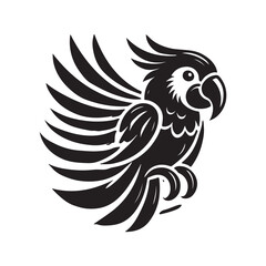 Parrot silhouette design Vector Illustration, Solid White Background (12).eps