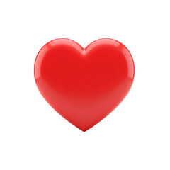 3D red heart isolated on transparent background. 3D rendering. PNG