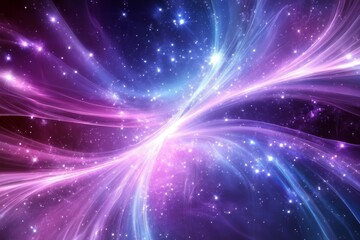 Fototapeta premium Abstract background with bright stars and nebulae in purple and blue tones