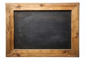 Wooden Framed Blackboard, Empty Chalkboard, Rustic School Blackboard, Blank Chalkboard, Isolated Blackboard