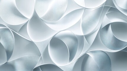Abstract White Ribbons Intertwined Forming a Mesmerizing Pattern Background Texture