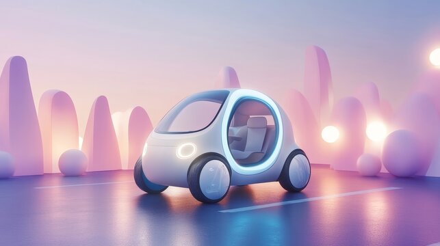 An autonomous car sensor system designed for driverless operation, featuring future adaptive cruise control with capabilities to sense vehicles and pedestrians around, smart transportation technology