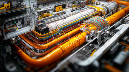 Intricate Industrial Machinery: A Close-Up View of Complex Engineering and Technological Marvel