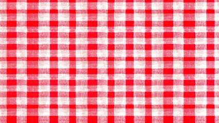 Red and white checkered tablecloth texture	