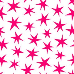Seamless vector pattern with pink stars