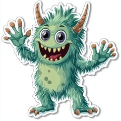 Fototapeta premium Fun and quirky monster illustration with vibrant colors and expressive features