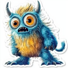 Fototapeta premium Fun and quirky monster illustration with vibrant colors and expressive features