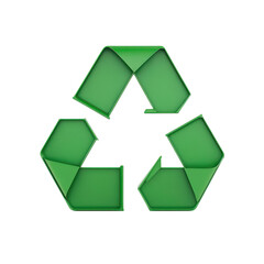 Obraz premium A green recycling symbol representing sustainability and environmental awareness, Transparent Background.