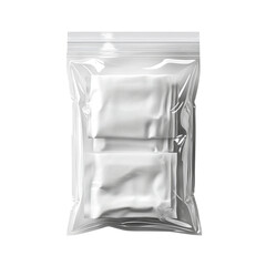 Transparent Package with Two Sachets Inside Isolated on transparent background