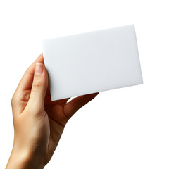 Obraz premium Hand Holding a Blank Card for Display or Presentation Isolated on transparent background