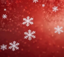 Delicate Snowflakes on Red Gradient Background,  seasonal art, red gradient,  Christmas scene
