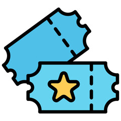 Ticket Outline Color Icon