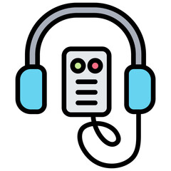 Audio Guide Outline Color Icon