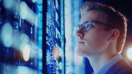 IT Professional in Modern Data Center Analyzing Performance Data