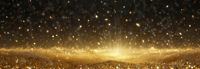 Iridescent gold glitter particles floating in a hazy atmosphere,  gold,  particles, glitter