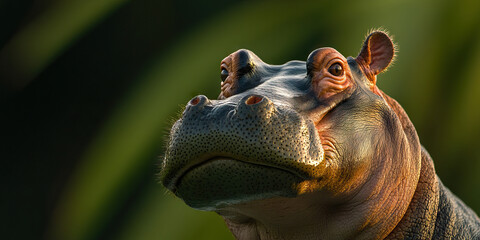 Close-up Photograph of Hippopotamus Head and Shoulders