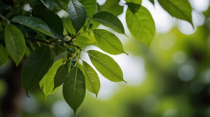 Obraz premium Close-up of sunlight filtering through leaves