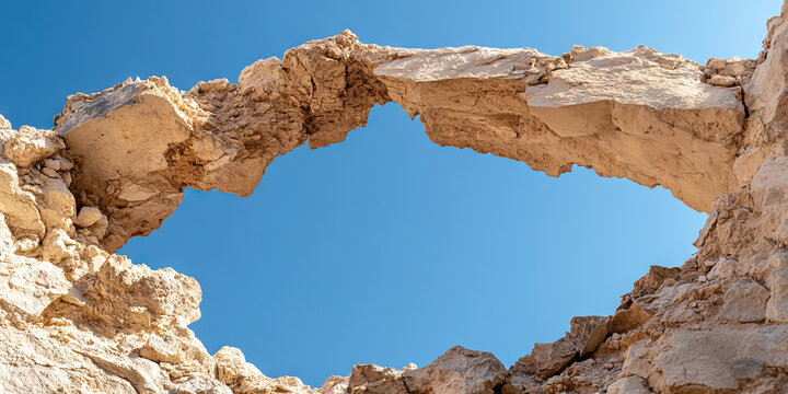 Natural Rock Arch and Clear Sky