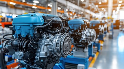 Fototapeta premium Car Maintenance Routine Oil Filter Replacement and Level Check in Automotive Workshop