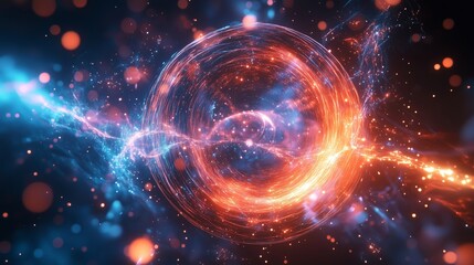 Obraz premium Dynamic Cosmic Energy Flow with Vibrant Light Patterns