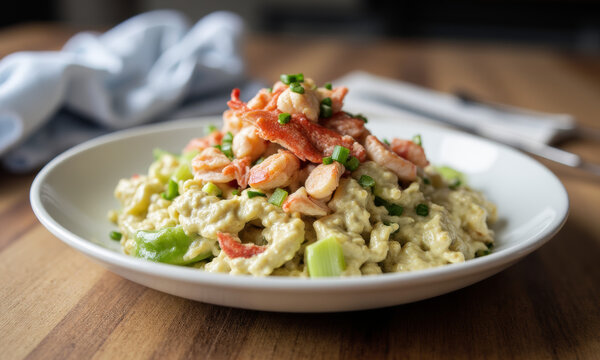 Creamy Lobster Salad with Celery, Chives, and a light Tarragon Dressing
