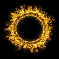 Sun with black background