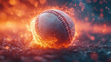 Abstract sport Baseball hit with elements of movement. Light modern dynamic effect.