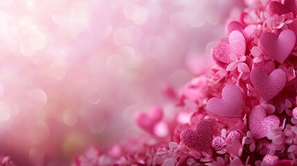 Elegant and whimsical pink hearts background, perfect for a festive Valentine's Day celebration.