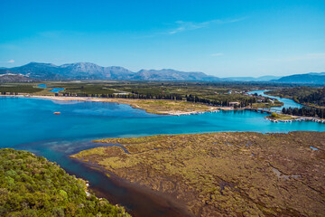 Stunning Aerial View of Neretva River Estuary and Valley, Southern Croatia. Serene Wetlands, Scenic Landscapes