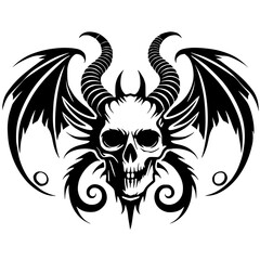 Dragon skull silhouette