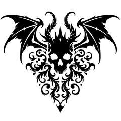 Dragon skull silhouette