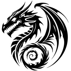 Dragon skull silhouette