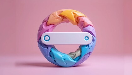 Claymorphism 3D Search Icon Illustration with Glossy Finish and Bright Pastel Colors