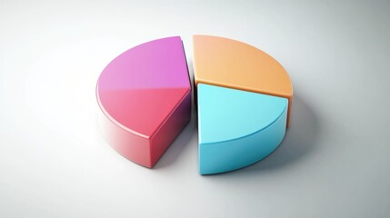 A dynamic D pie chart illustrating survey results, with animated segments expanding and retracting, set against a clean white background to emphasize clarity and engagement in data presentation.