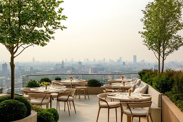 Panoramic Rooftop Restaurant with City Views
