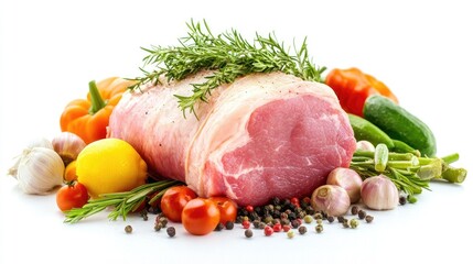 A high-quality image of a fresh pork shoulder with a smooth, pink surface, neatly trimmed and placed on a white background to showcase its freshness.