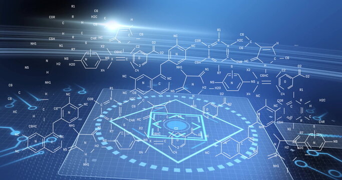 Image of digital data processing over computer circuit board